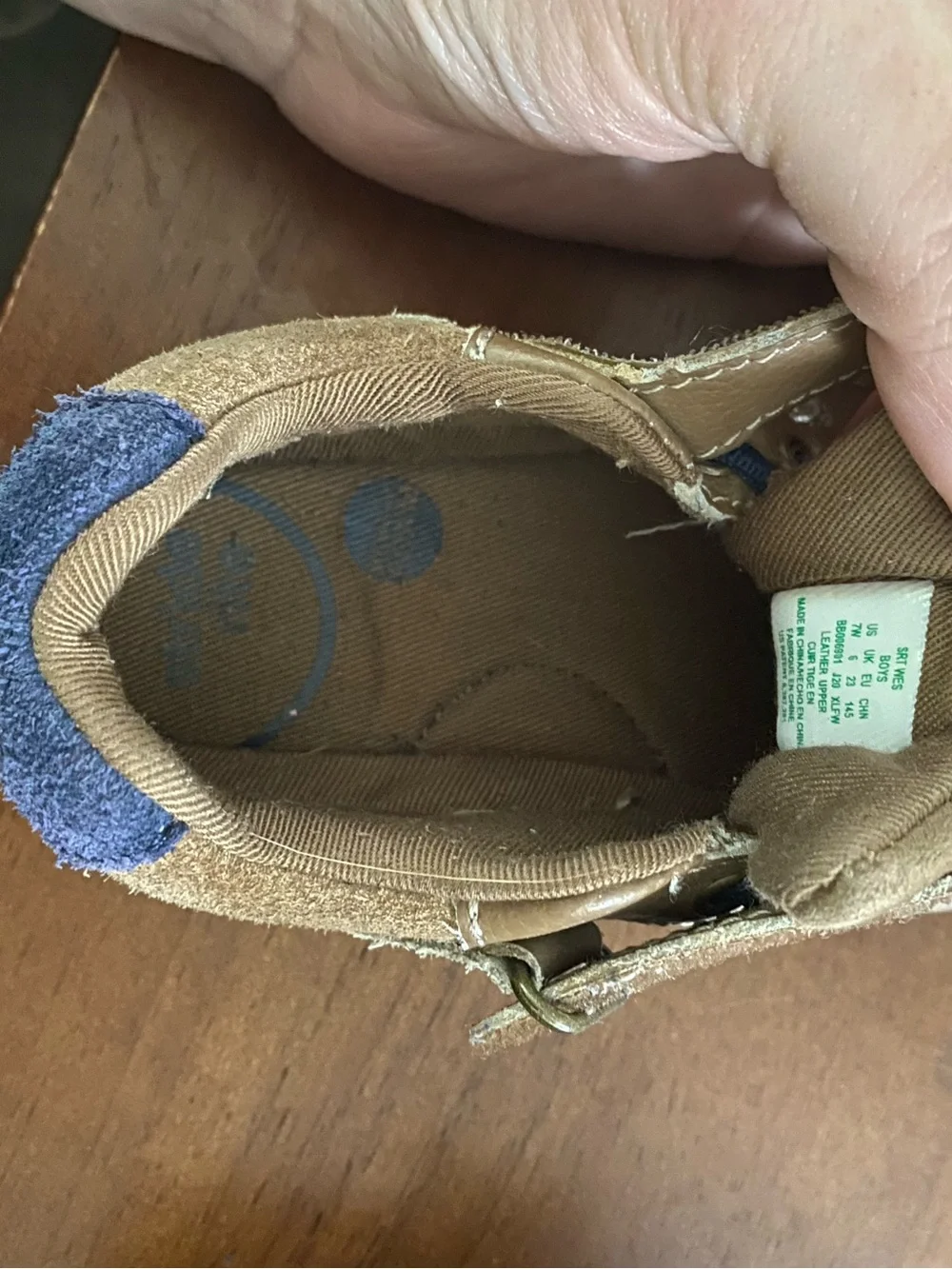 Stride Rite Brown and Navy Toddler Hook-and-Loop Sneakers